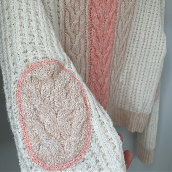 Anthropologie cream and pink knit sweater - Picture 4 of 7